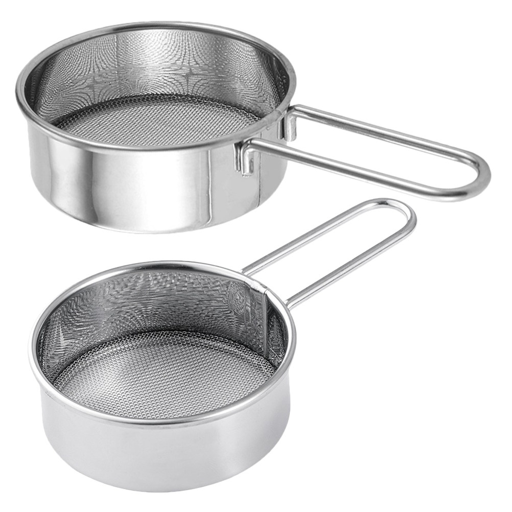 Baking Powder Kitchen - 2個入り ハンドヘルド 304ステンレス製 ミニ粉ふるい 40メッシュ ベーキングシュガーパウダー