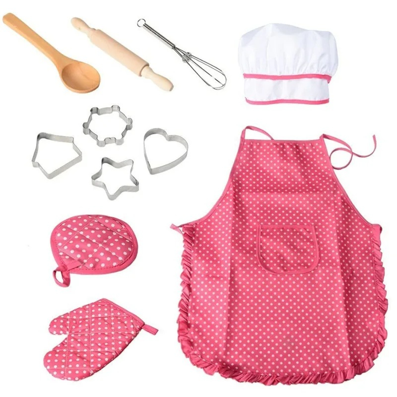 Baking Kitchen Set Up - 11点セット 子供用ベーキングエプロン シェフ風着ぐるみ 調理器具 ベーキングツール エプロン