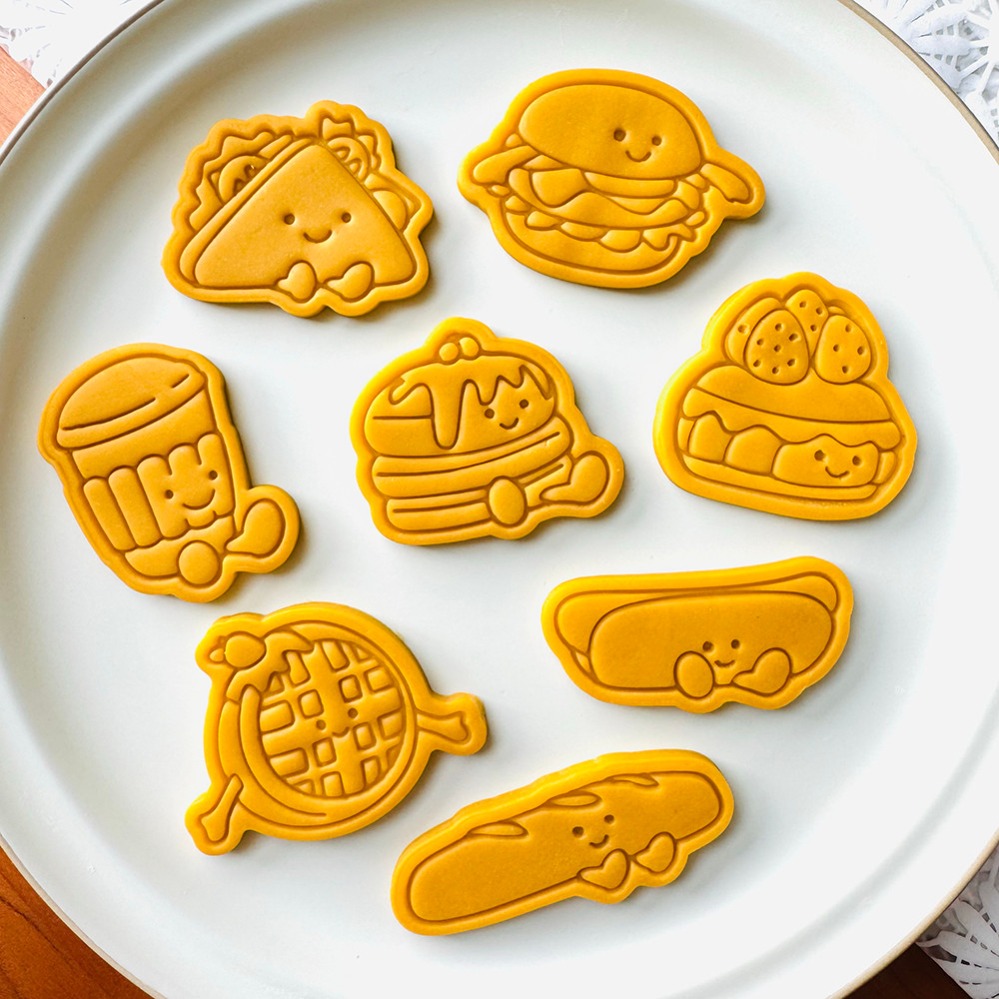 Kitchen Appliances For Baking - かわいいバーガーサンドイッチクッキーカッター漫画ケーキビスケット型クッキースタンプキッチンベーキングペストリー製菓用品デザート用品