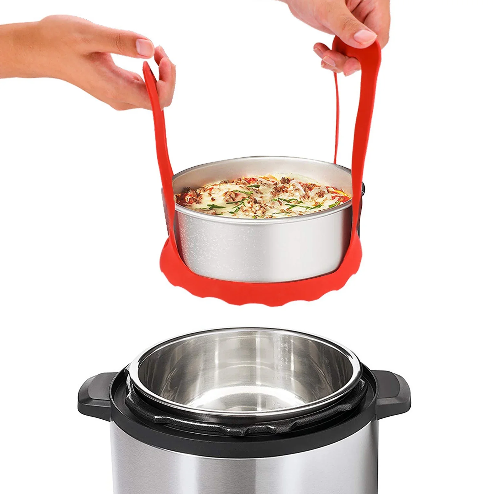 Kitchen Baking Tray Set - 4個セット多機能シリコンキッチンツール、家庭用ベーキング用ポータブルベーキングトレイスリング＆排水バスケット