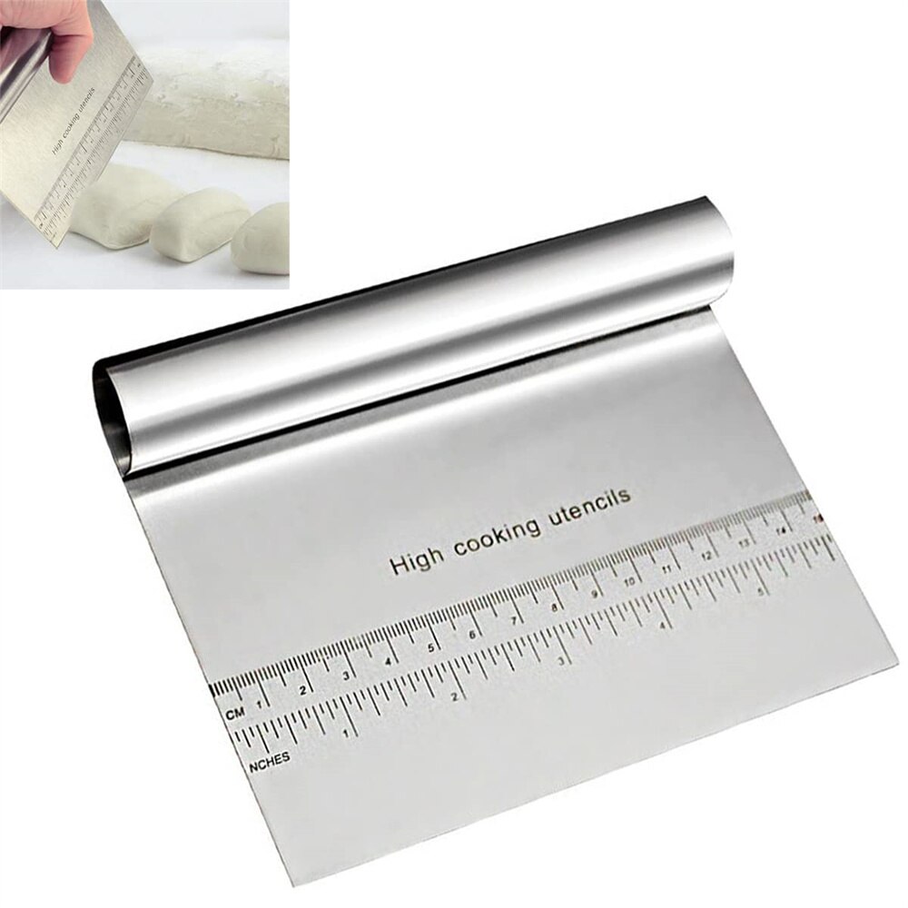 Kitchen Baking Tray Set - ステンレス鋼ペストリースクレーパー、ピザカッター、測定スケール付きチョッパー、多目的ナイフ、ケーキ、パン焼き分離