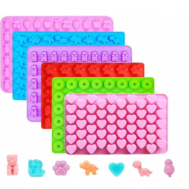 Kitchen Baking Tray Set - 1/5個入りキャンディグミゼリートレイ型キット キャンディシリコン型 2つのスポイトセット付き 再利用可能なキャンディベーキング型 キッチンツール