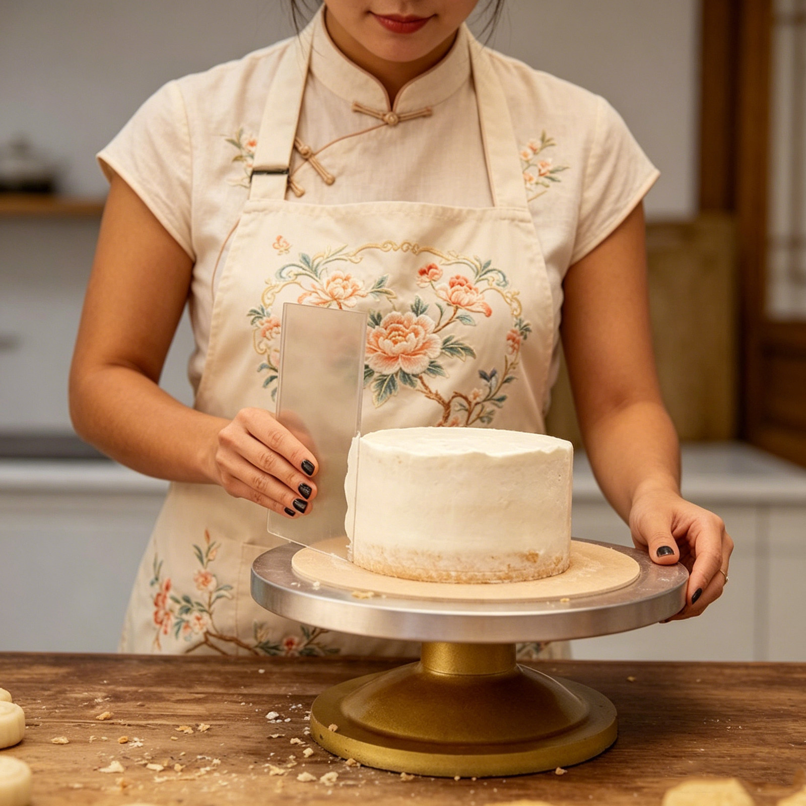Kitchen Baking Decor - 2個入りケーキスクレーパー 透明アクリル製エッジスムーザー ケーキデコレーションツール キッチンベーキング用フォンダンスクレーパー バターケリームフロスティングアイシング