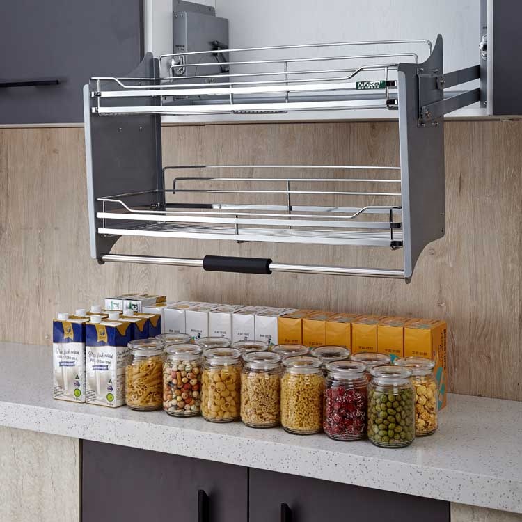キッチン用品 キッチンキャビネット リフティング収納 フラッ - Kitchen Up のレビューと価格