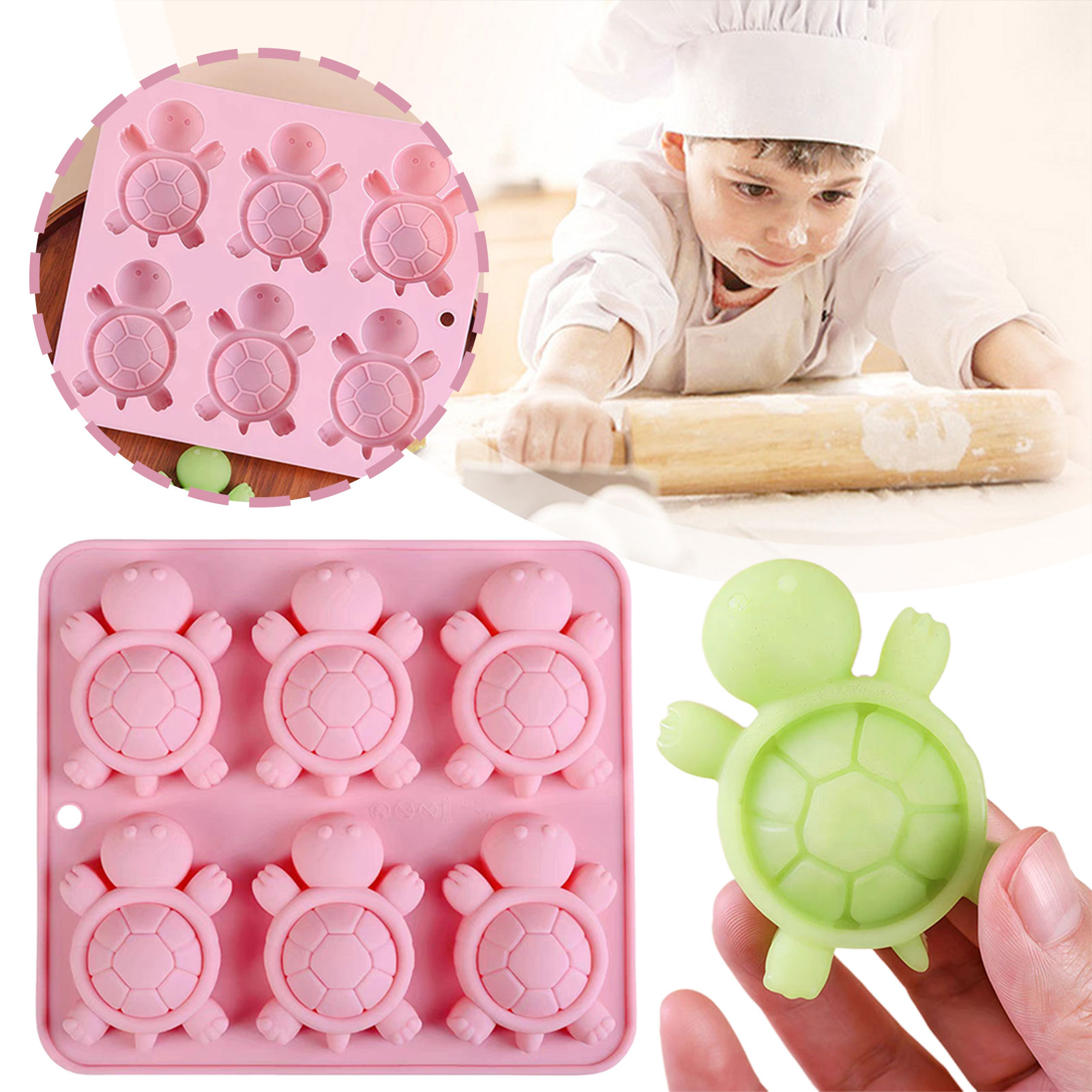 カメのアイストレイ3Dカメのウミガメのシリコン型DIYアイス - Kitchen Appliances For Baking のレビューと価格