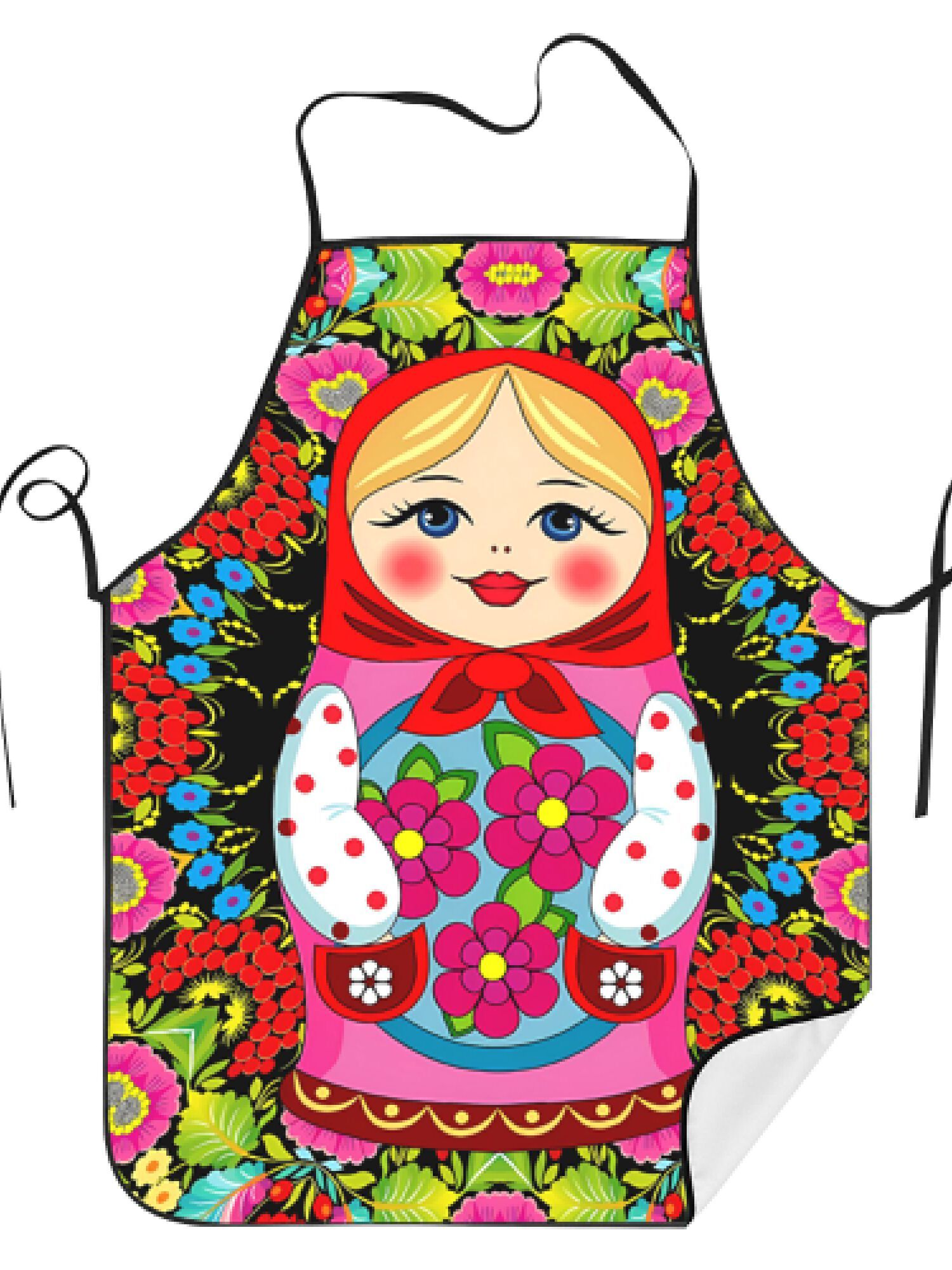 楽しいロシアのマトリョーシカ花柄レトロデザインエプロン1枚、 - Baking Kitchen Design Ideas のレビューと価格