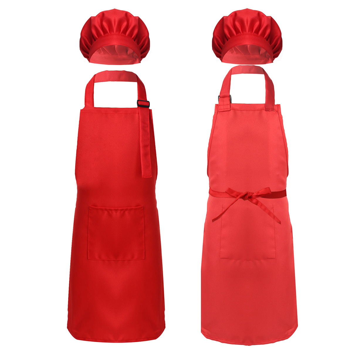調節可能なシェフエプロンと帽子セット ポケット付き マルチカ - Baking Kitchen Set Up のレビューと価格