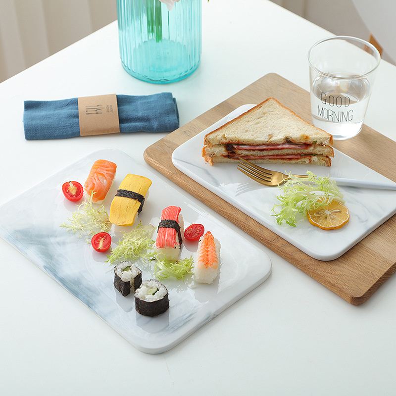 チーズクラッカーと寿司用の大理石のまな板、セラミック長方形プ - Rolling Pin Marble のレビューと価格