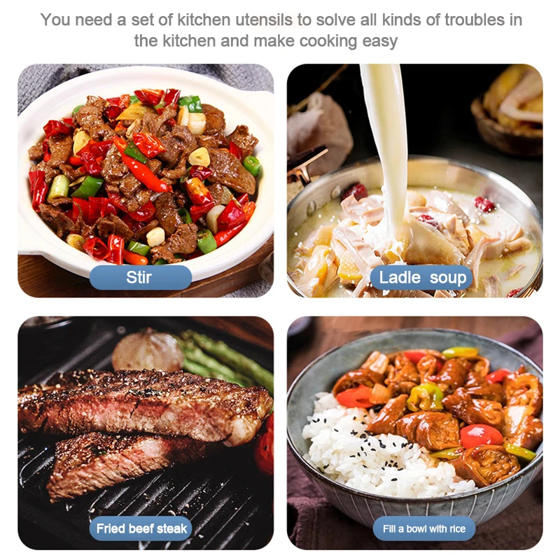 5点セット キッチンツール ノンスティック スロット付きスパ - Kitchen Utensils のレビューと価格